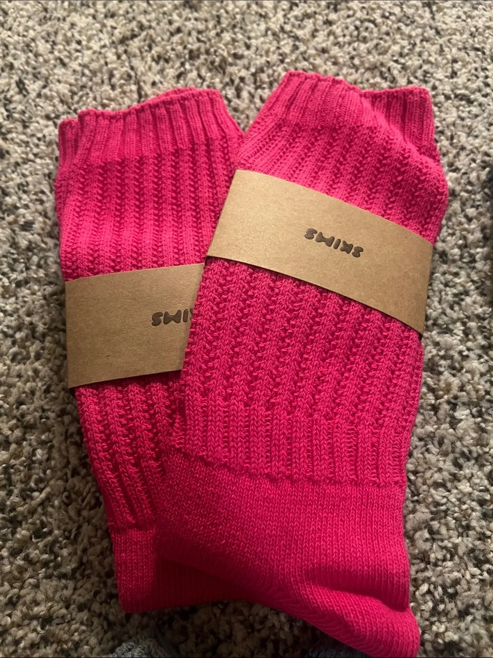 SKIMS Bright Pink Ribbed Knit Socks